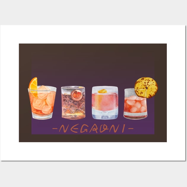 Negroni cocktail Wall Art by SimoneSpagnuolo